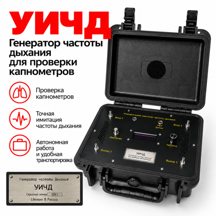 Генератор частоты дыхания УИЧД для проверки капнометров