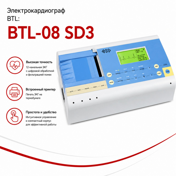 Трёхканальный электрокардиограф BTL-08 SD3