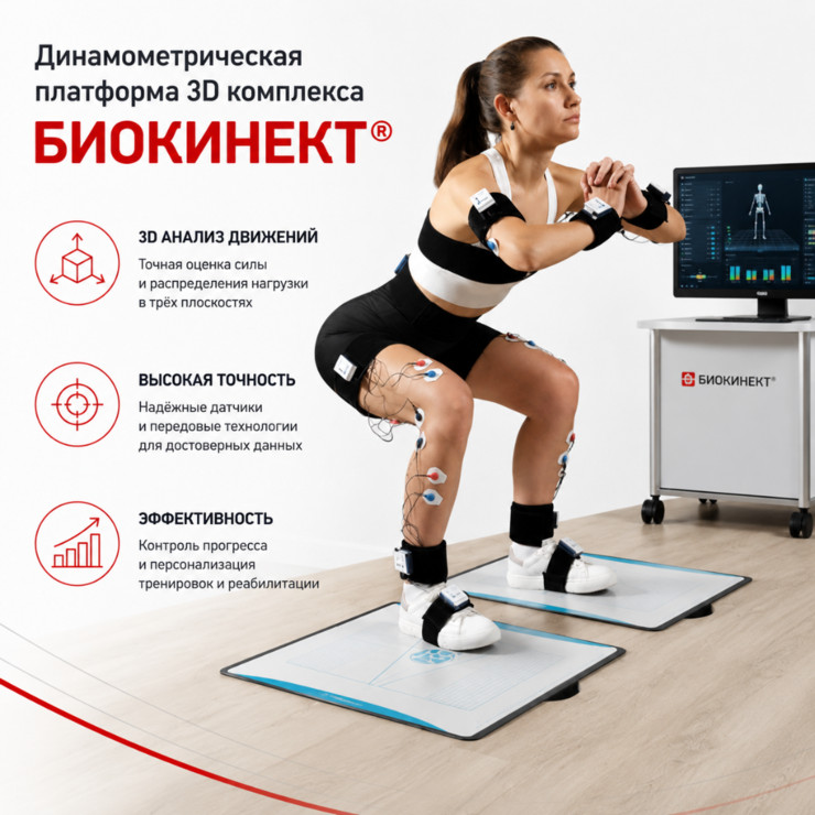 Динамометрическая платформа 3D комплекса Биокинект®