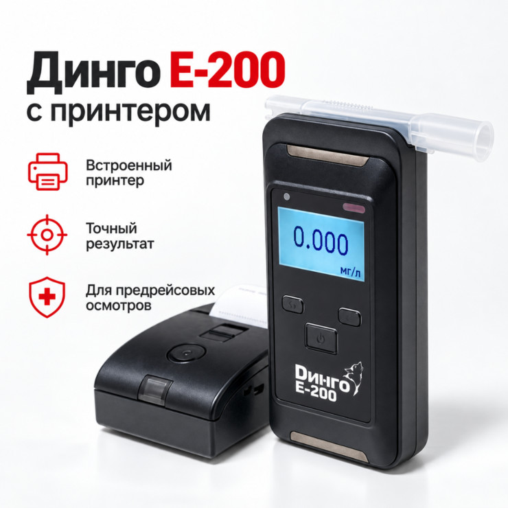 Алкотестер Динго E-200 с принтером