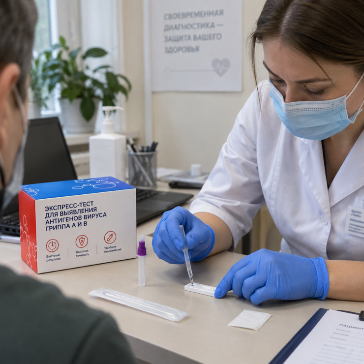 Экспресс-тест на грипп А и В — выявление антигенов Influenza A/B за 5–7 минут