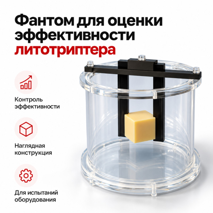 Фантом для оценки эффективности литотриптера